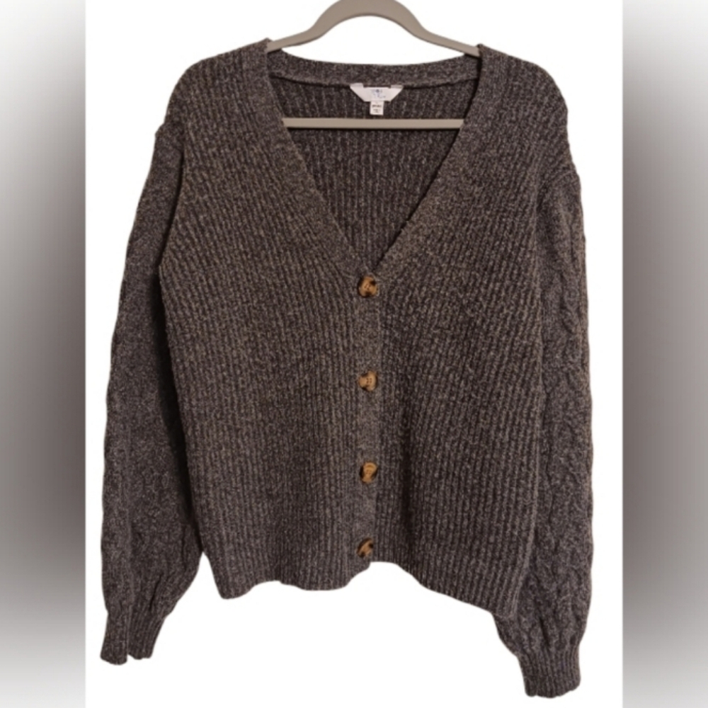 Time and Tru Gray Cardigan Sweater